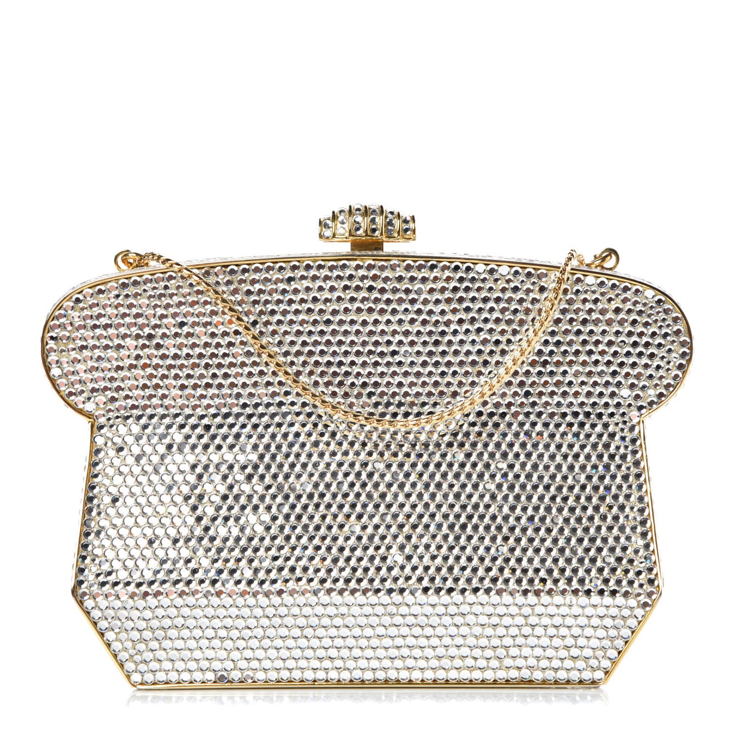 Swarovski Crystal Minaudiere Clutch Silver