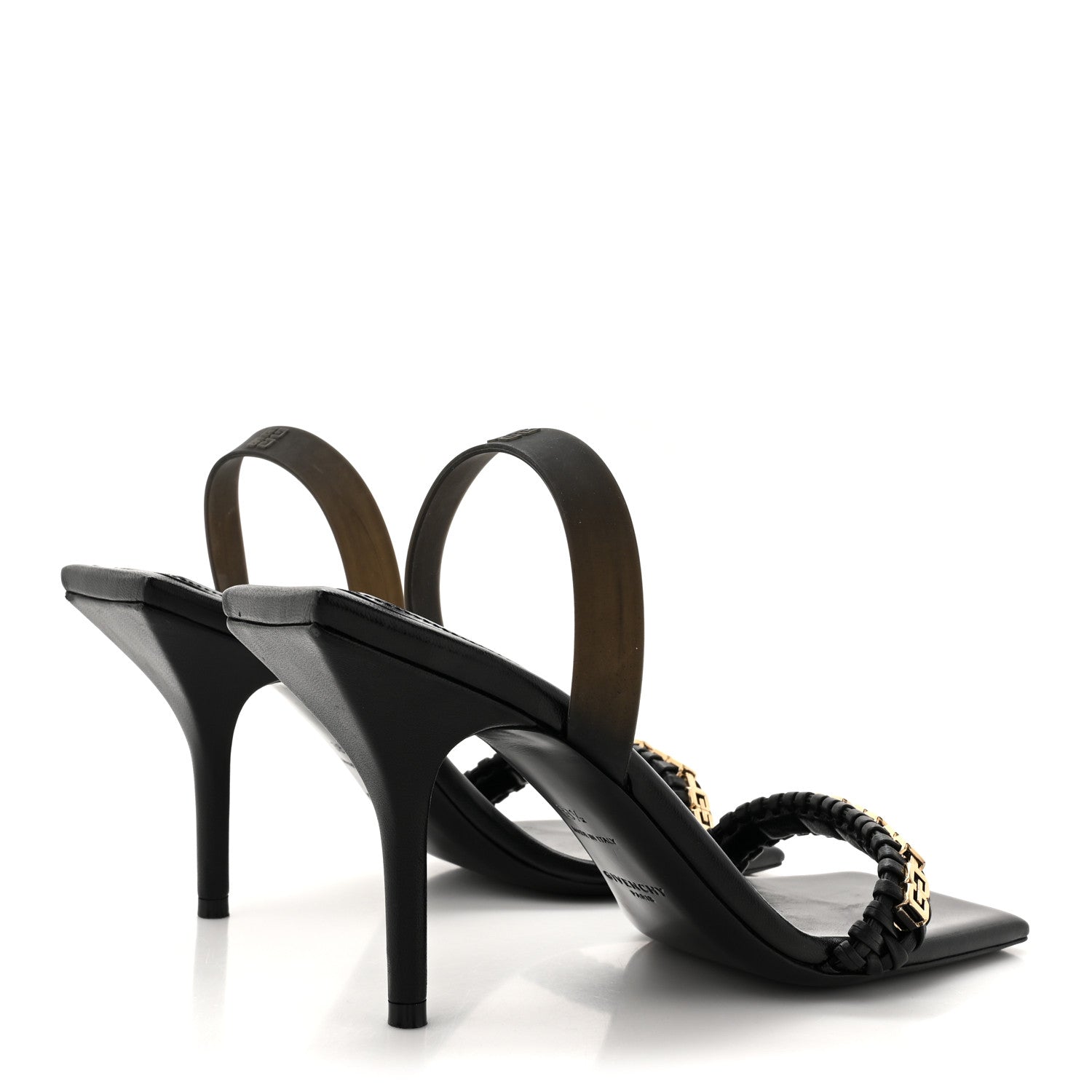 Givenchy Smooth Nappa G Woven Slingback 90mm Sandals 38.5 Black 5 of 10