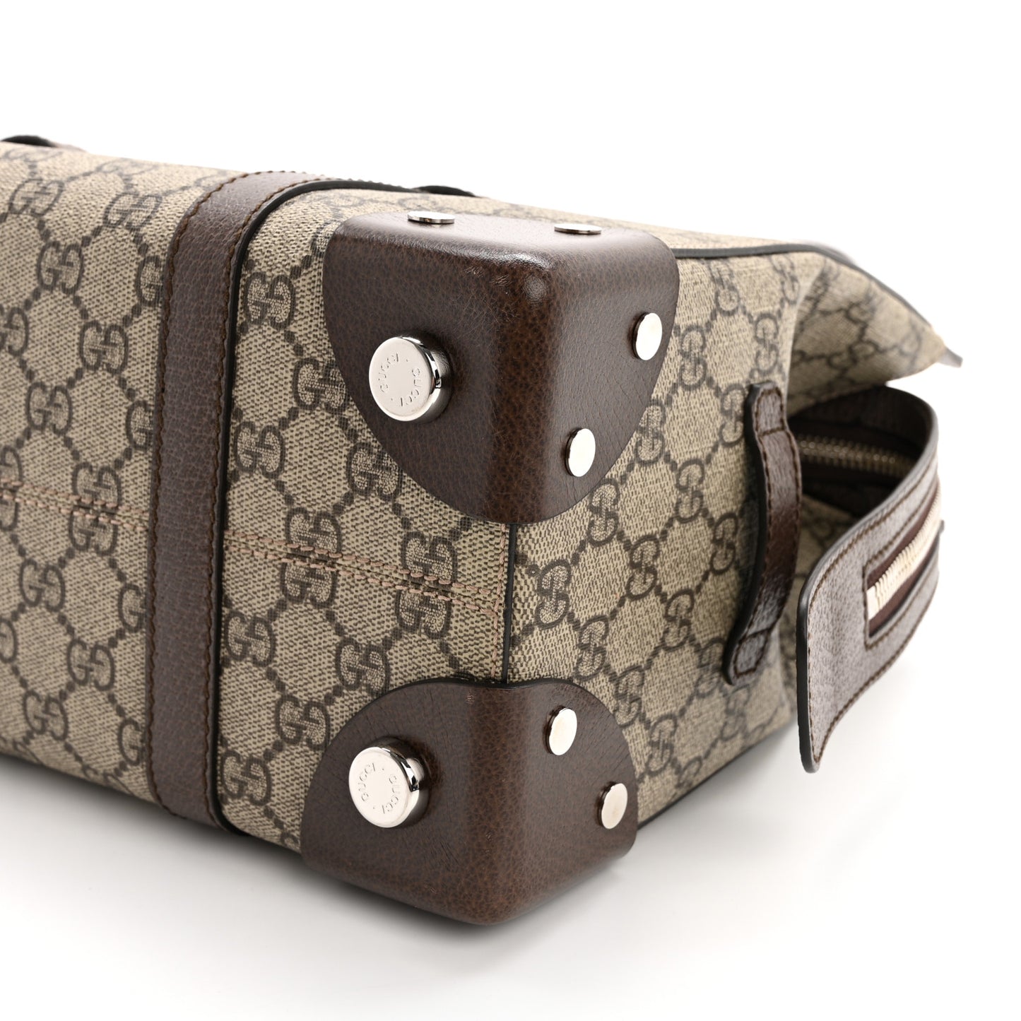 GG Supreme Monogram Textured Dollar Calfskin Small Detail Tote Beige Ebony New Acero