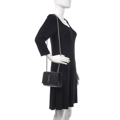 Saint Laurent Grain De Poudre Small Monogram Kate Satchel Black 2 of 6
