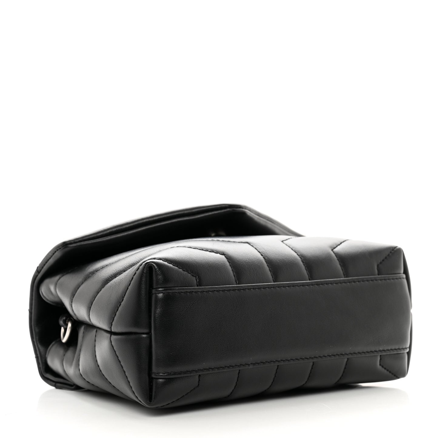 Calfskin Y Quilted Monogram Toy Loulou Crossbody Bag Black