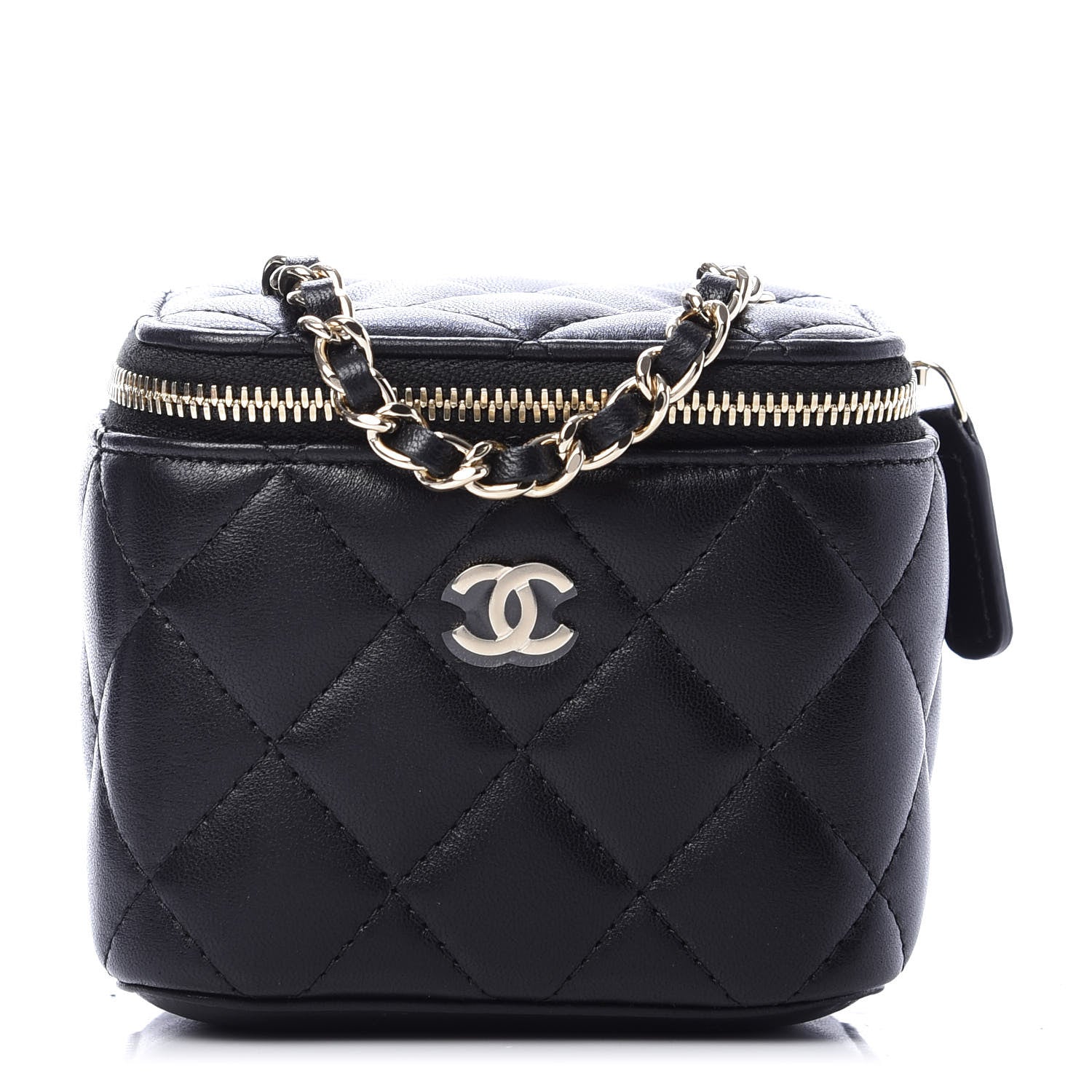 Chanel Lambskin Quilted Mini Vanity Case With Chain Black 1 of 11
