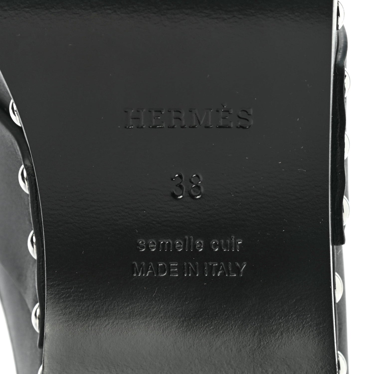 Hermes Calfskin Calya Mules 38 Black 6 of 7