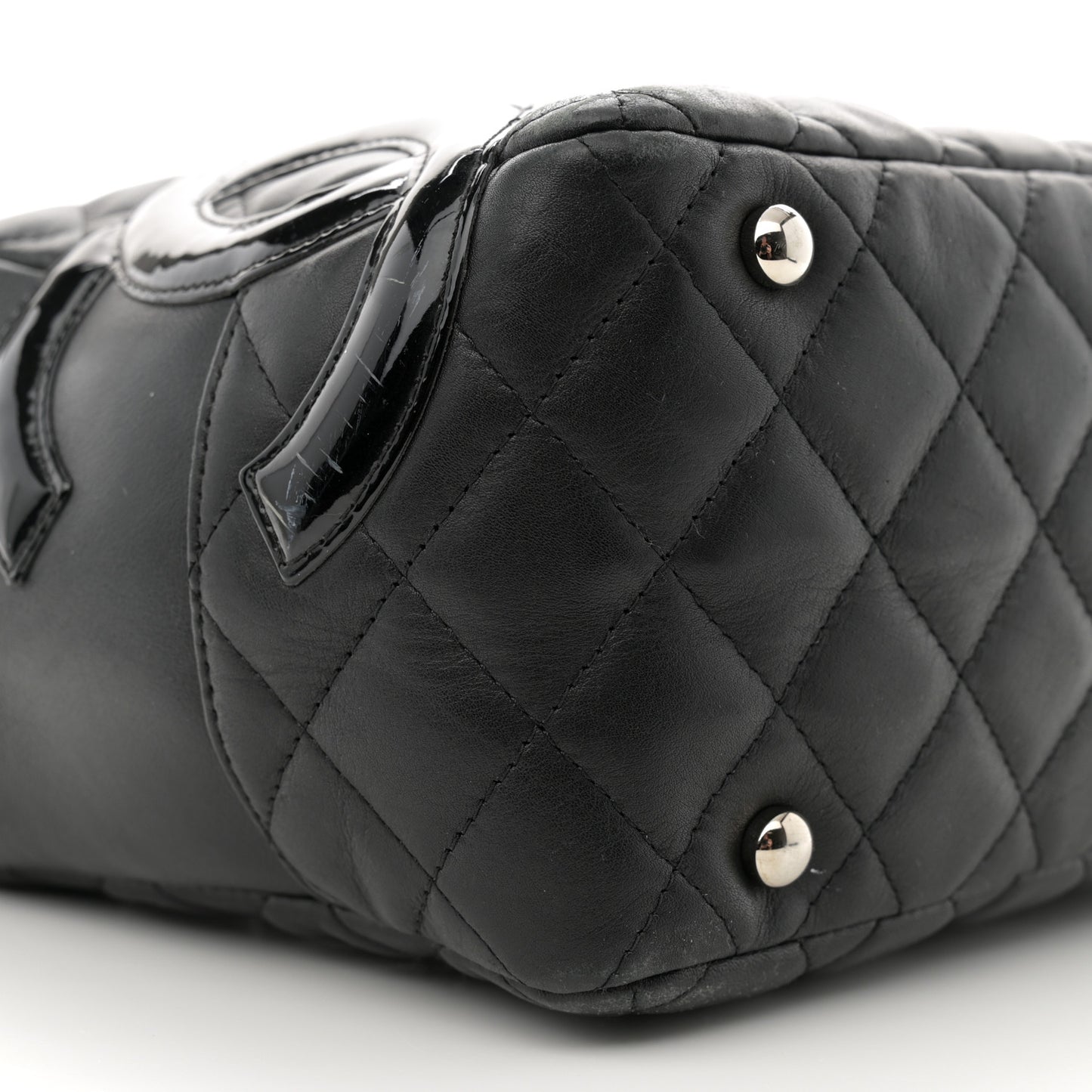 Calfskin Quilted Large Cambon Bowler Black