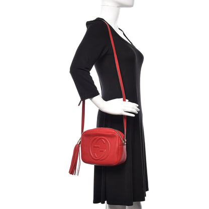 Gucci Pebbled Calfskin Small Soho Disco Bag Tabasco Red 2 of 11