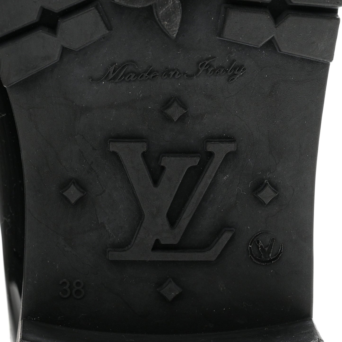 Rubber Embossed Monogram Splash Rain Boots 38 Black