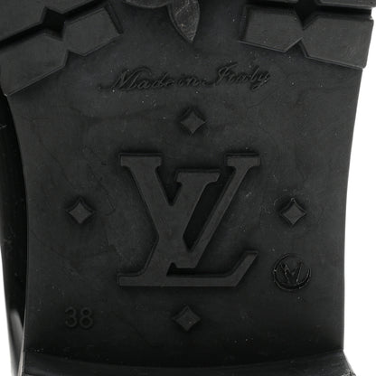 Louis Vuitton Rubber Embossed Monogram Splash Rain Boots 38 Black 7 of 8