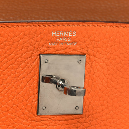 Hermes Taurillon Clemence Arlequin Kelly Retourne 32 Orange Sanguine Gold 6 of 15