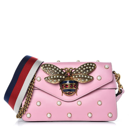 Gucci Nappa Pearl Studded Mini Queen Margaret Broadway Shoulder Bag Sugar Pink 1 of 13