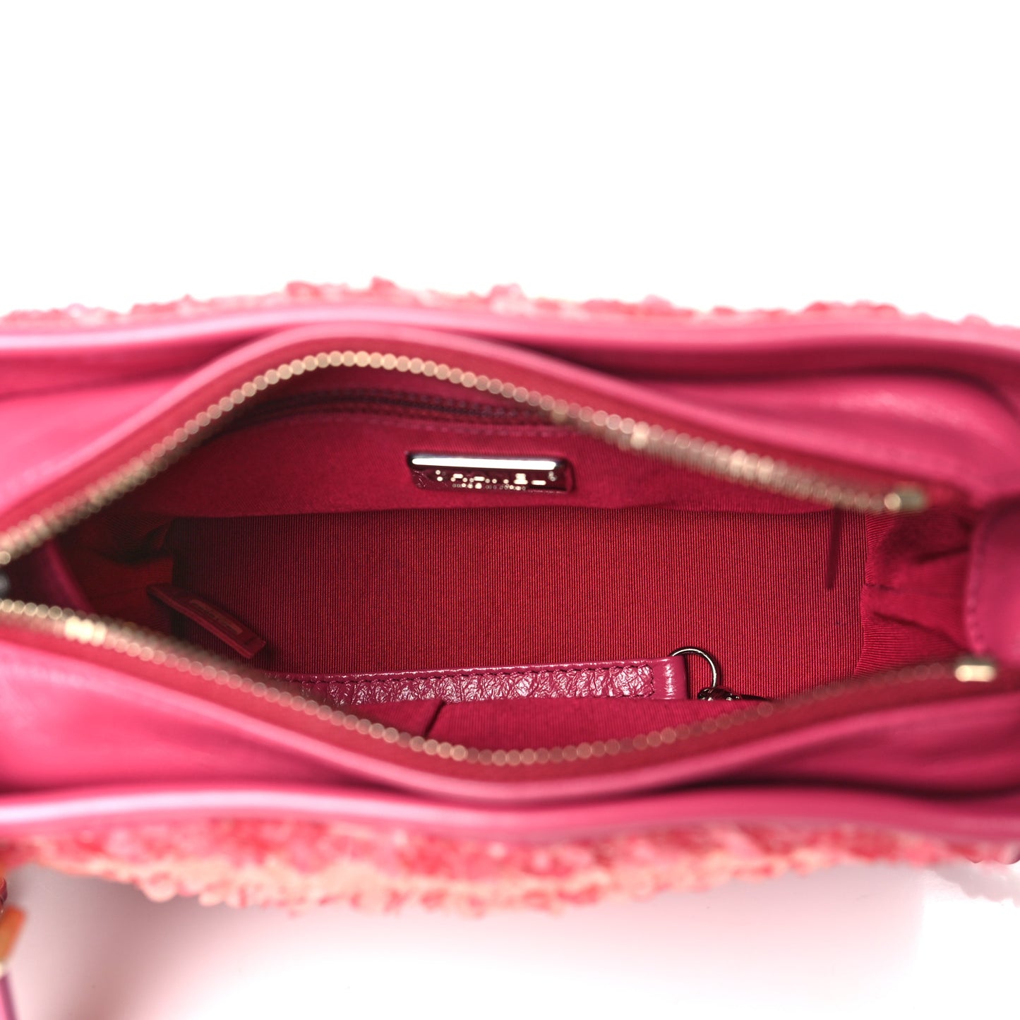Sequin Calfskin Small Gabrielle Hobo Pink