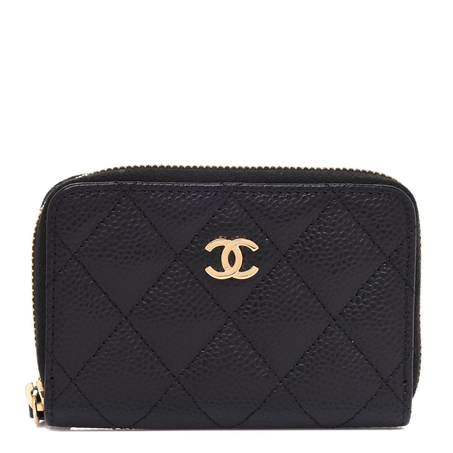 Chanel Caviar Quilted Zip Coin Purse Black 1 of 9