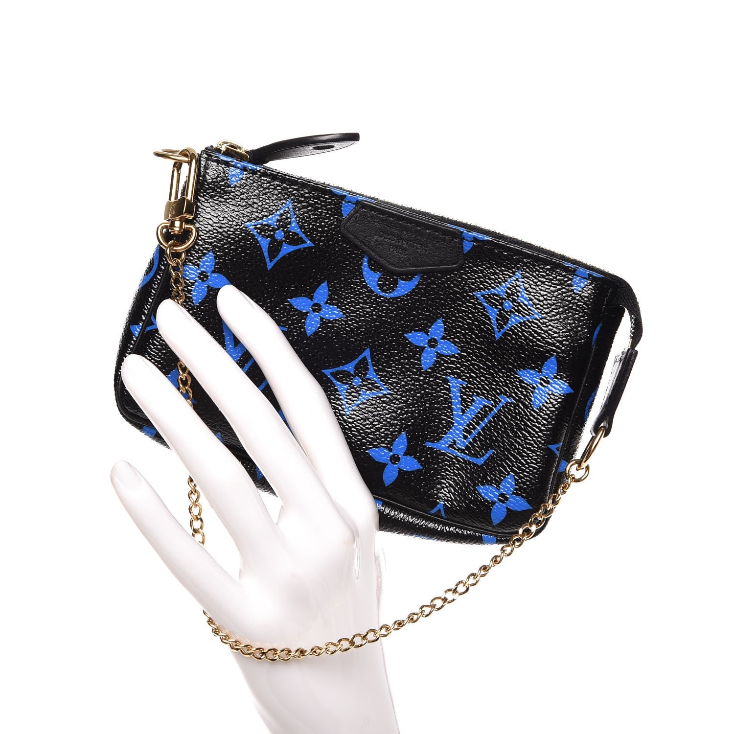 Louis Vuitton Colored Monogram Mini Pochette Accessories Blue Black 2 of 8