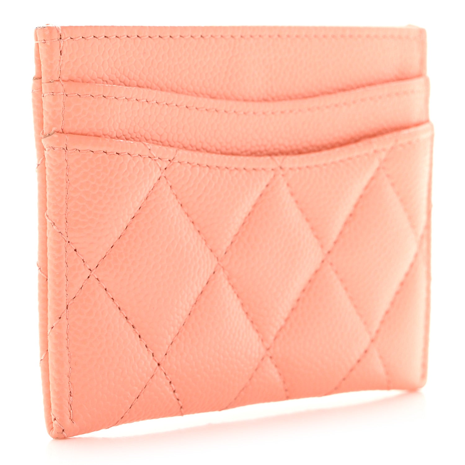 Chanel Caviar Quilted Card Holder Coral 3 of 9