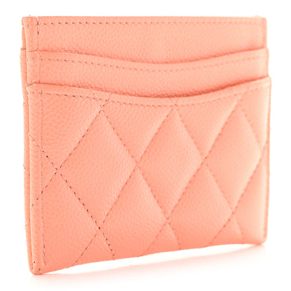 Chanel Caviar Quilted Card Holder Coral 3 of 9