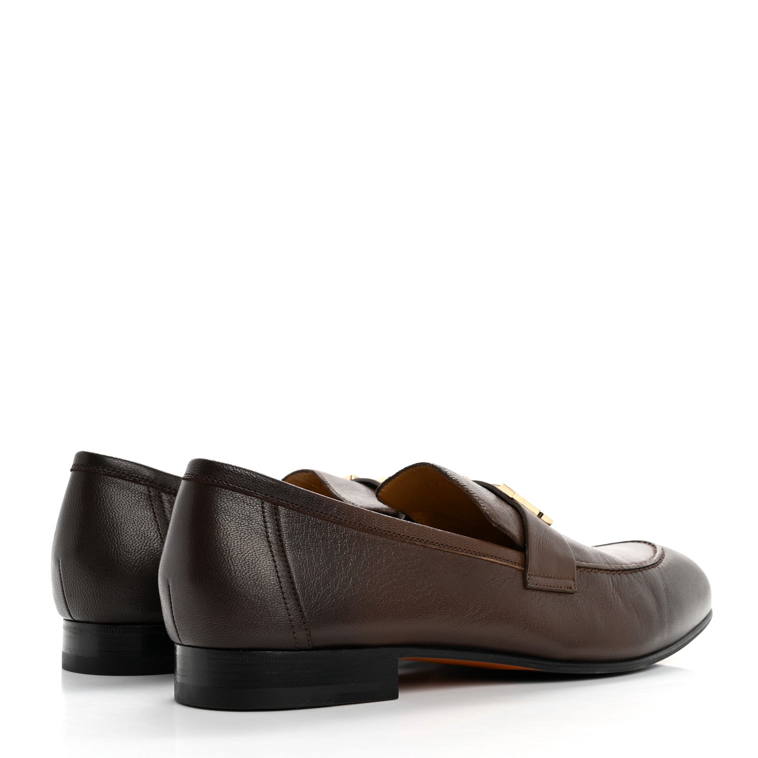 Hermes Goatskin Mens Paris Loafers 43 Cacao 5 of 10