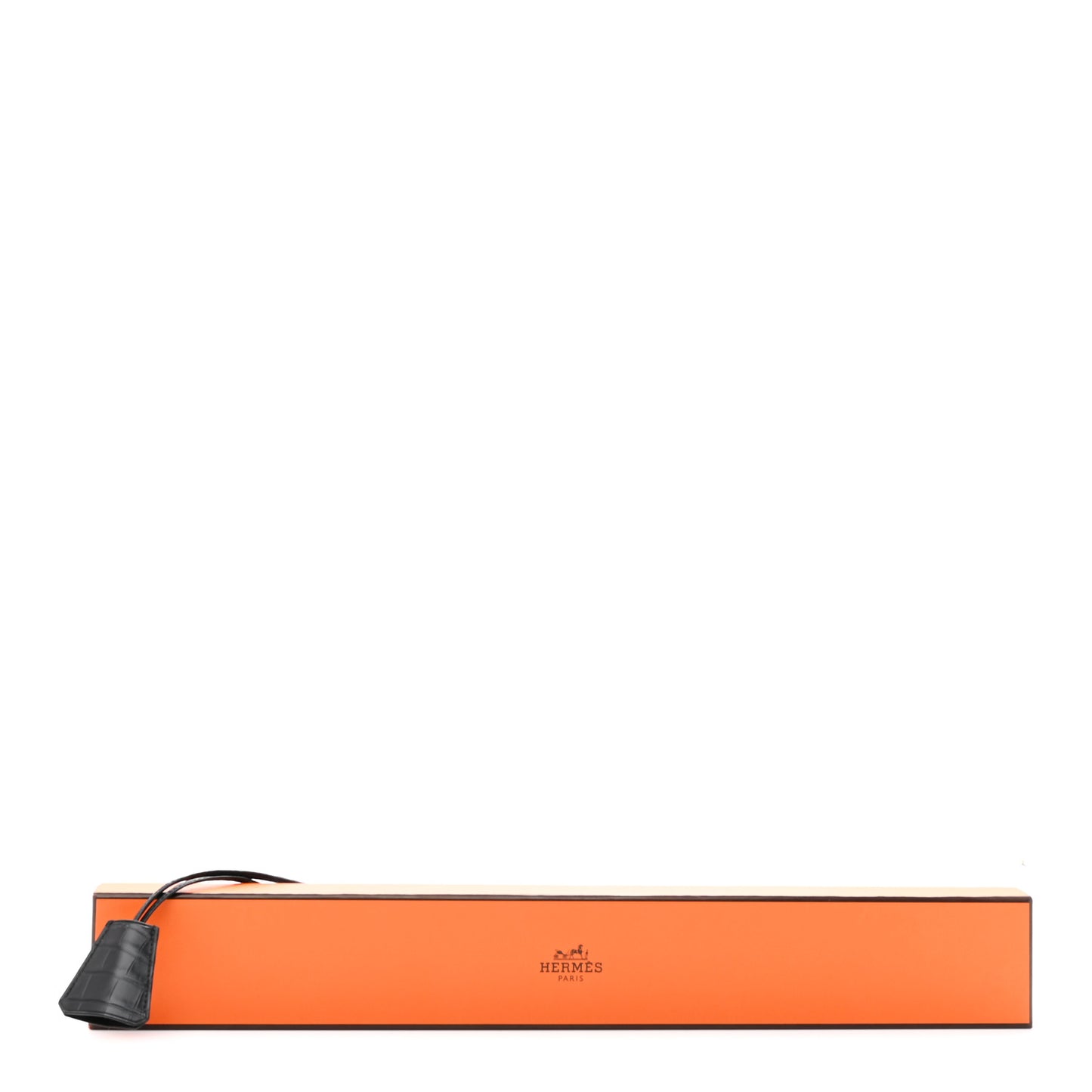 Matte Alligator Clochette Long Necklace Black