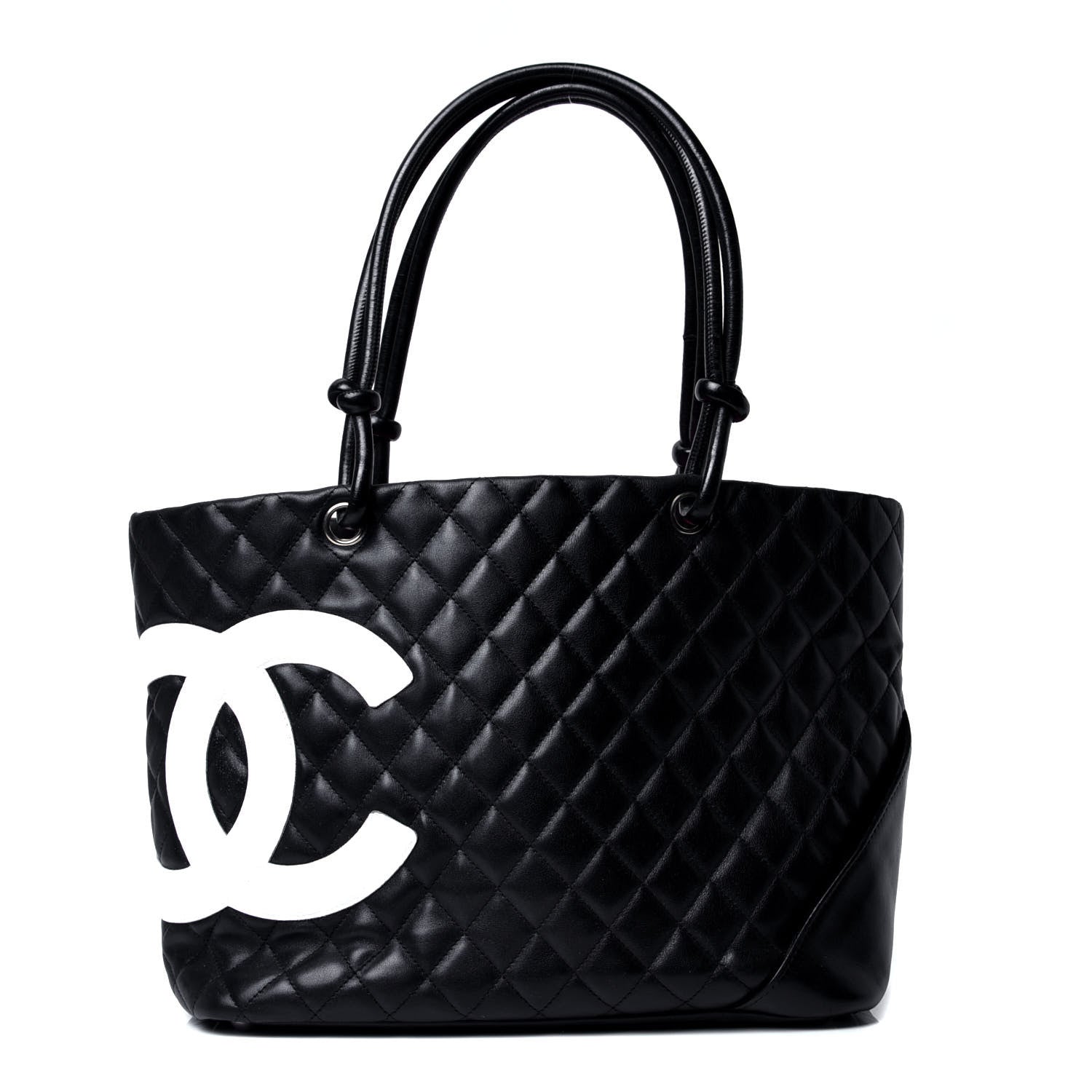 Chanel Calfskin Quilted Large Cambon Tote Black White 1 of 4