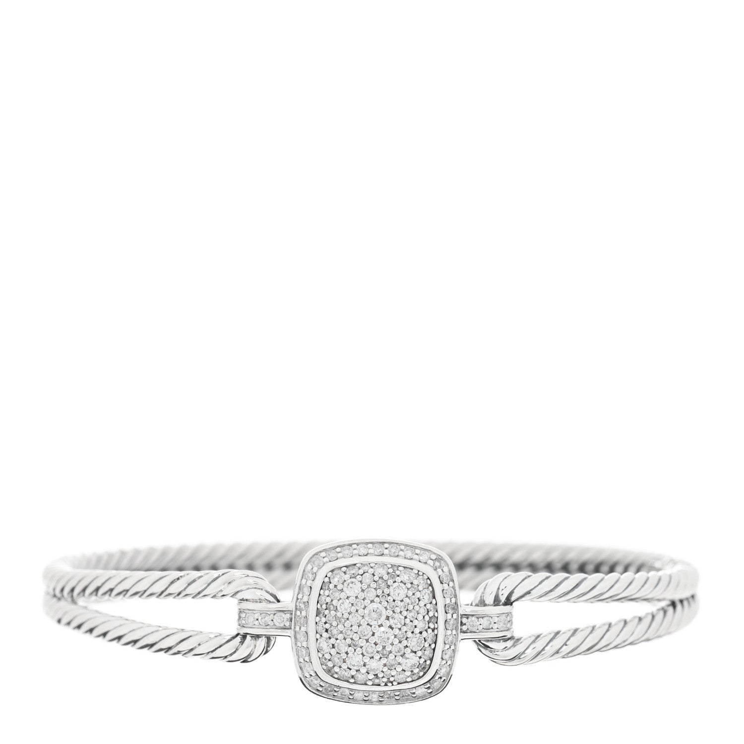 David Yurman Sterling Silver Diamond Albion Cable Bracelet 1 of 4