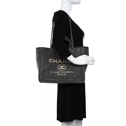 Chanel Denim Small Deauville Tote Grey 2 of 10