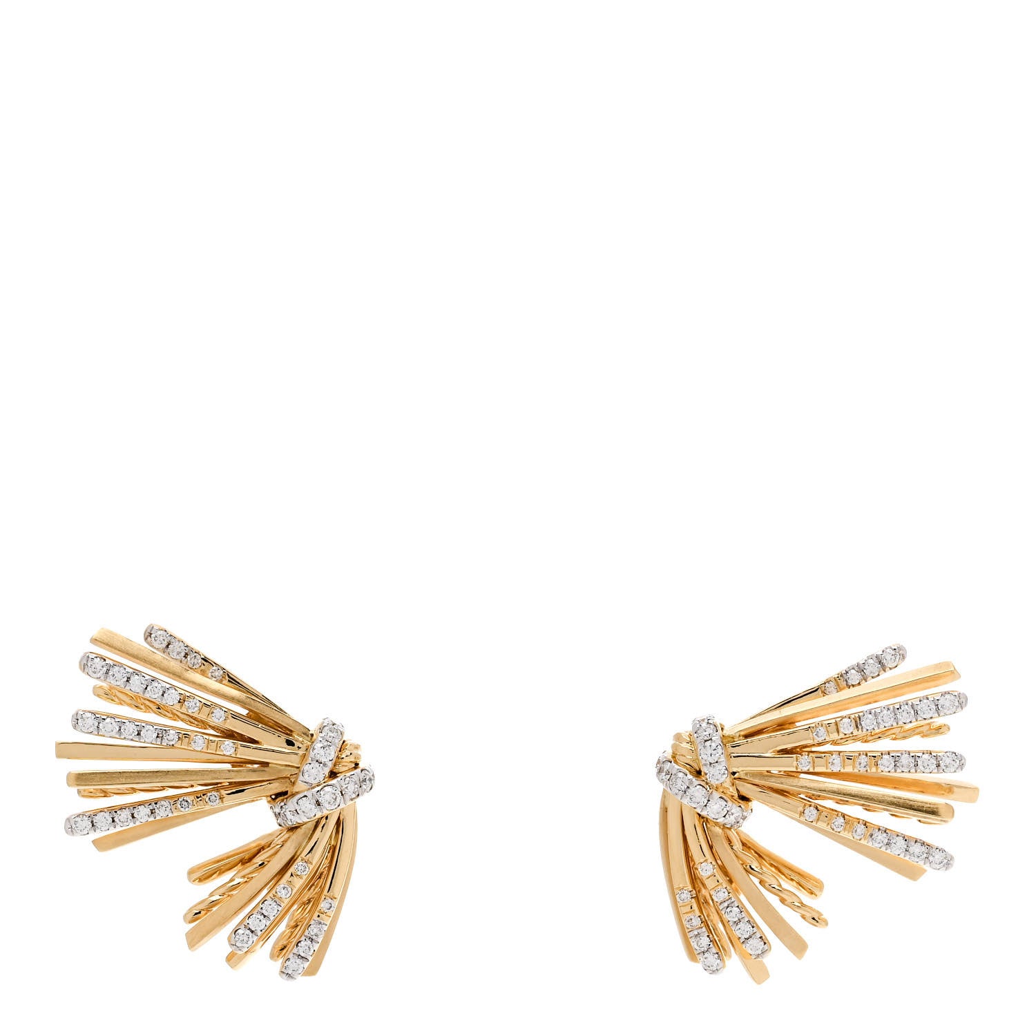 David Yurman 18K Yellow Gold Diamond Angelika Flair Earrings 1 of 4