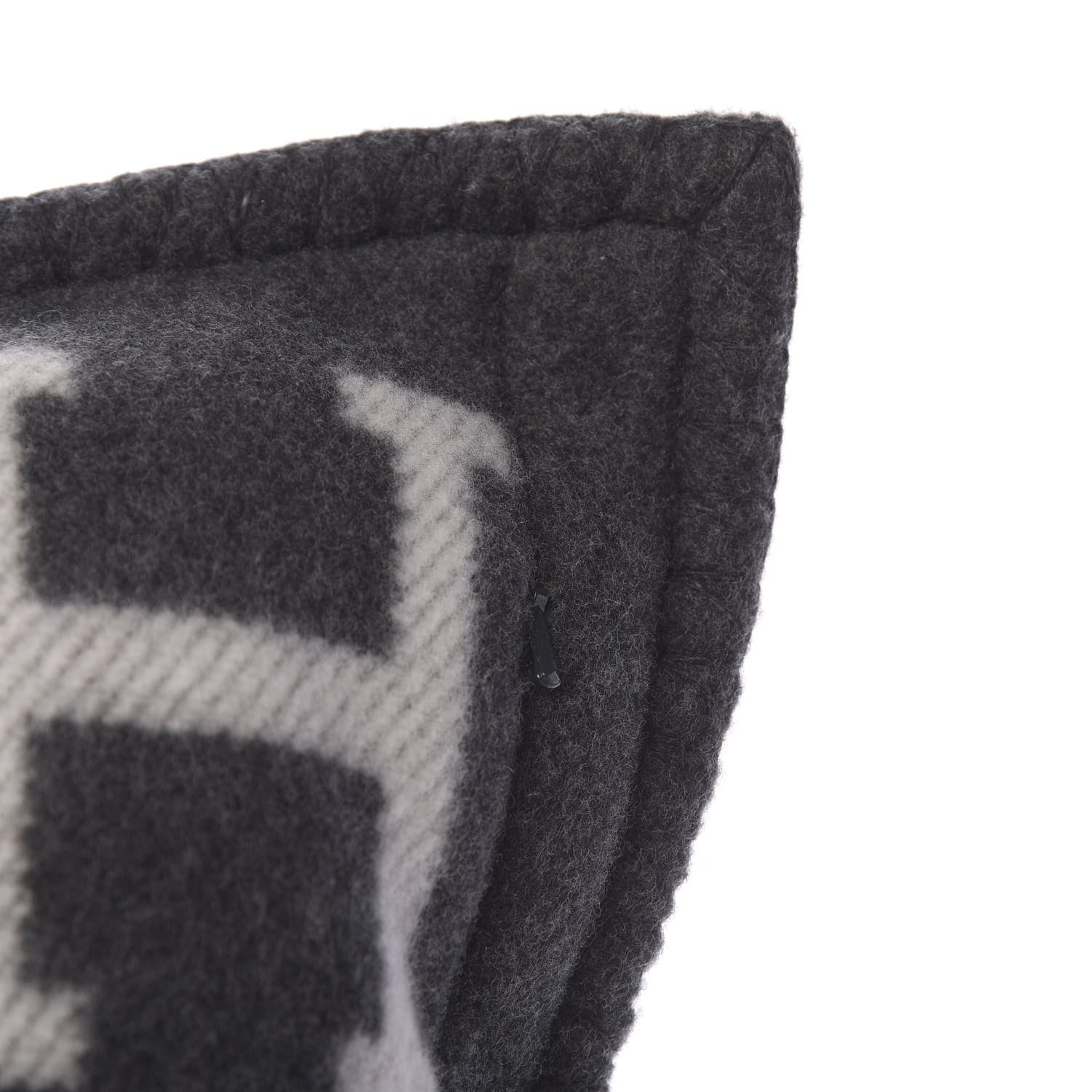 Hermes Wool Cashmere Avalon Pillow PM Ecru Gris Fonce 3 of 5