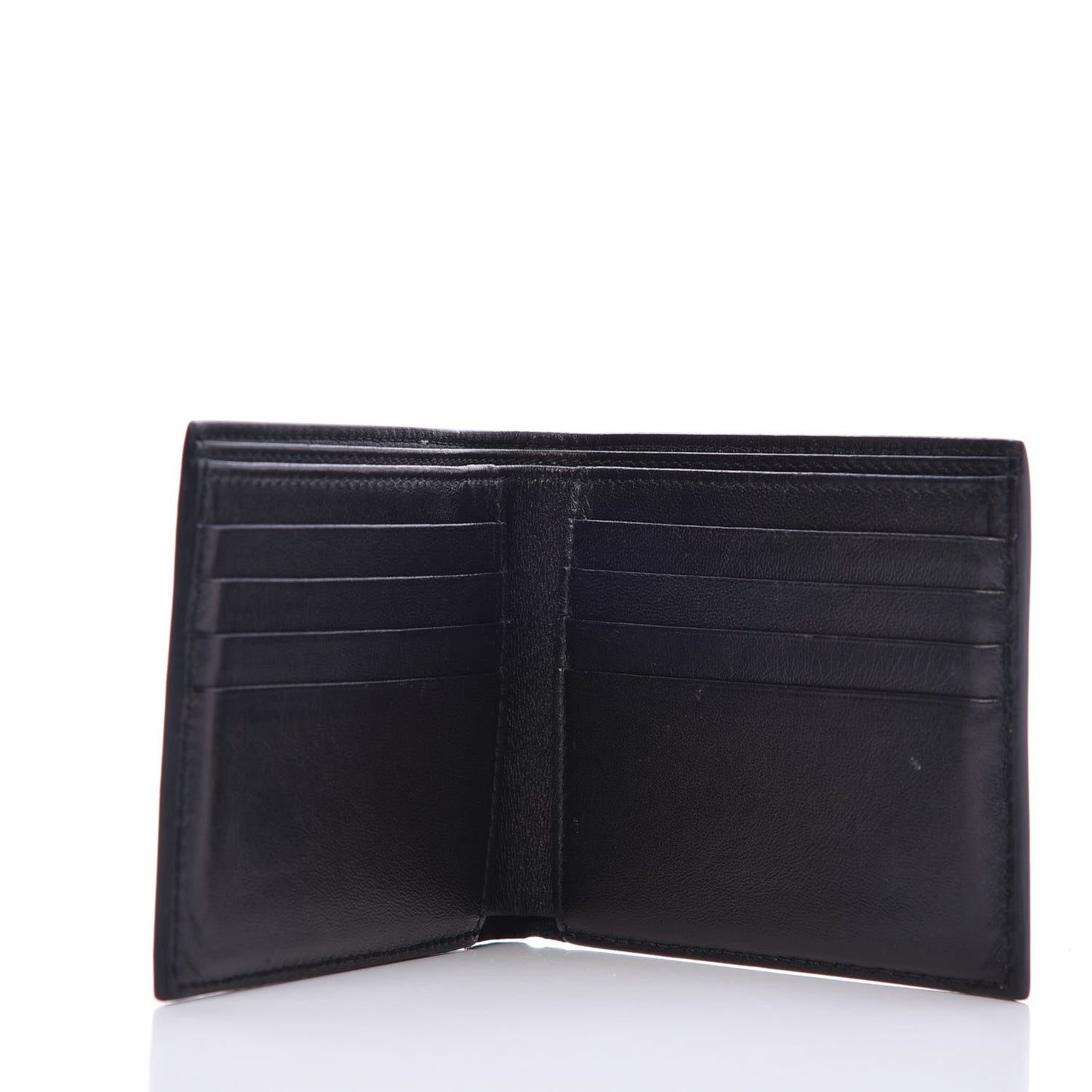 Lambskin Allover Logo Bi-Fold Wallet Black