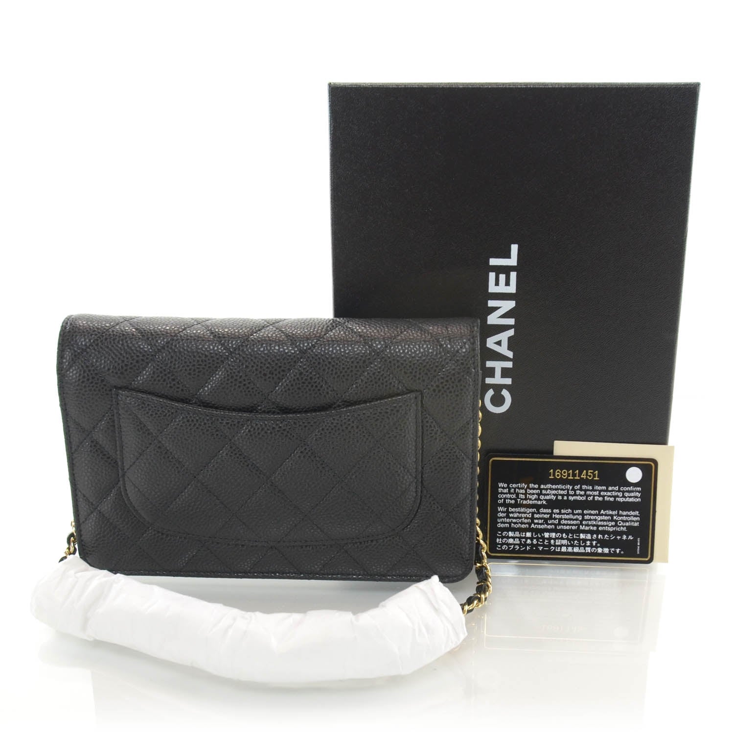 Chanel Caviar Quilted Wallet On Chain WOC Black 3 of 10