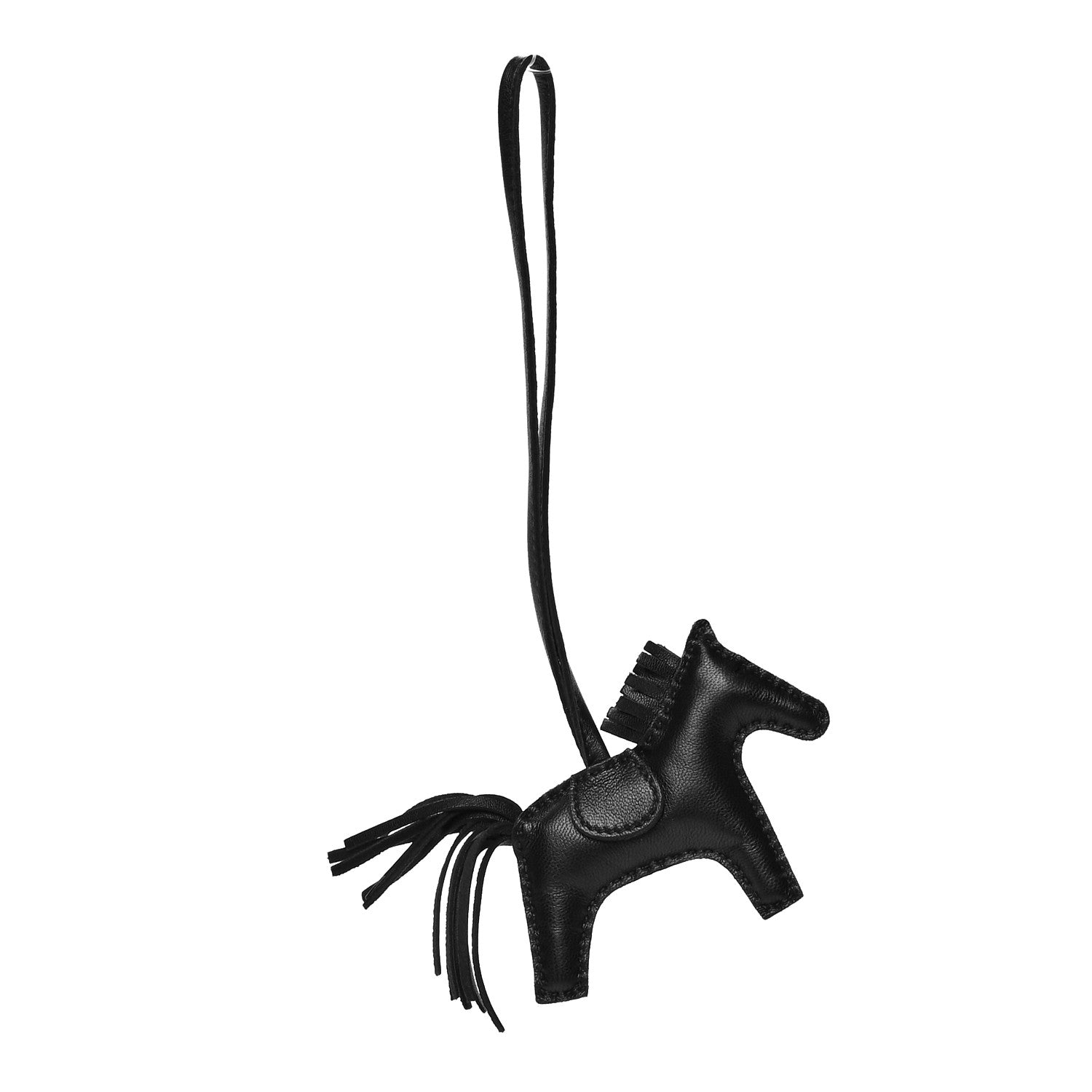 Hermes Milo Lambskin Grigri Rodeo Horse Bag Charm PM So Black 1 of 3