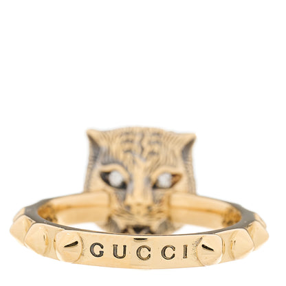 Gucci 18K Yellow Gold Pink Tourmaline Le Marché Des Merveilles Feline Ring 49 4.75 5 of 8