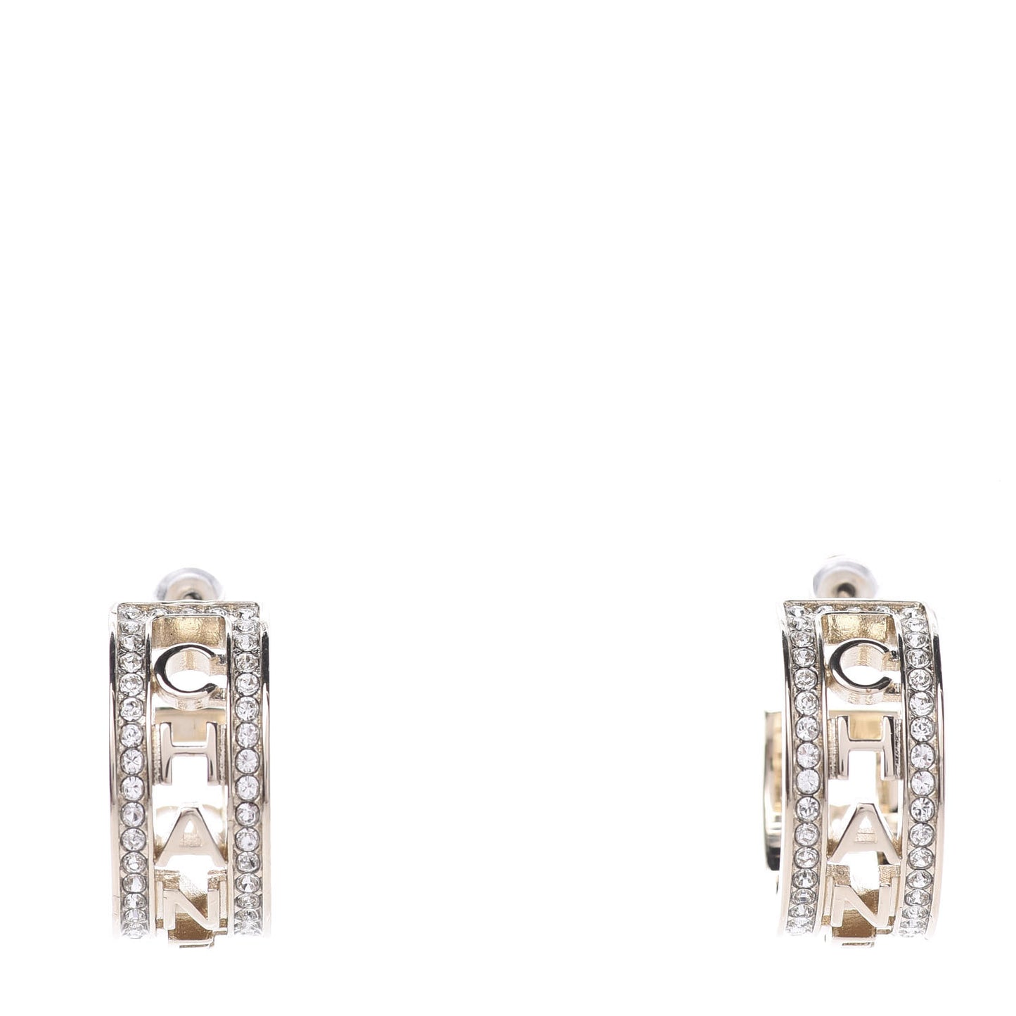 Metal Crystal Bow-tiful CC Hoop Earrings Gold