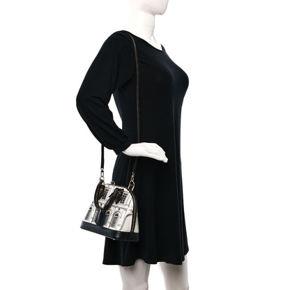Louis Vuitton X FORNASETTI Calfskin Architettura Alma BB Black White 2 of 8