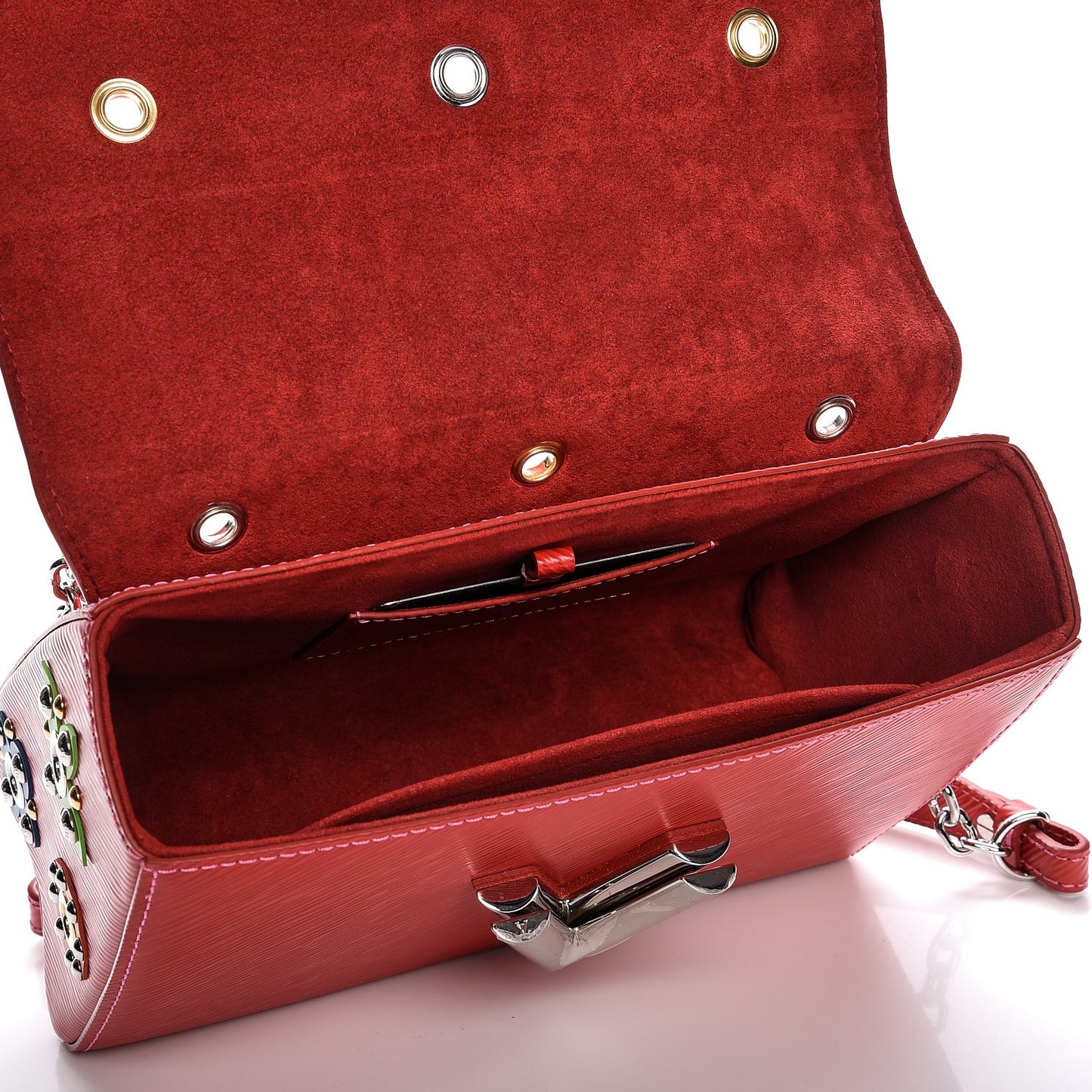 Epi Mechanical Flowers Twist Shoulder Bag MM Coquelicot