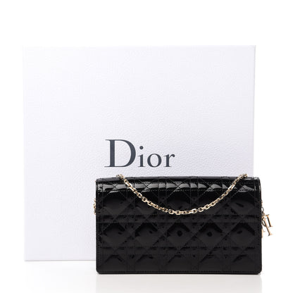 Christian Dior Patent Cannage Lady Dior Clutch Black 12 of 12