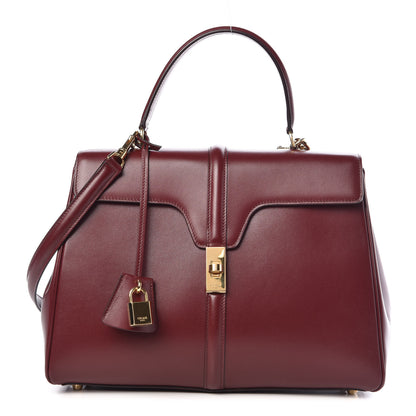 Celine Satinated Calfskin Medium 16 Top Handle Bag Light Burgundy 1 of 10