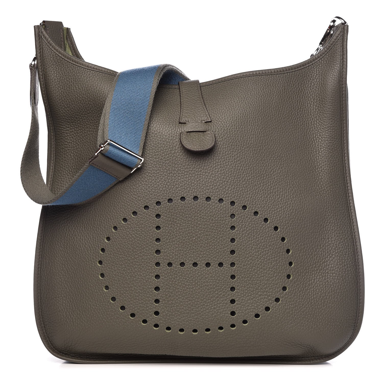 Hermes Taurillon Clemence Amazone Evelyne III TGM Vert De Gris 1 of 10