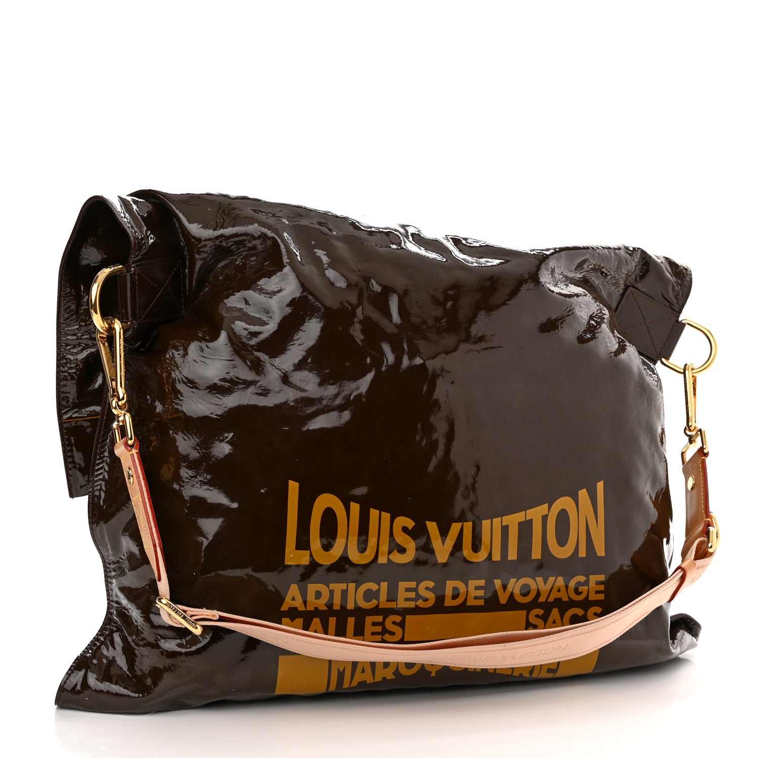 Louis Vuitton Patent Lambskin Raindrop Besace Moka 3 of 9