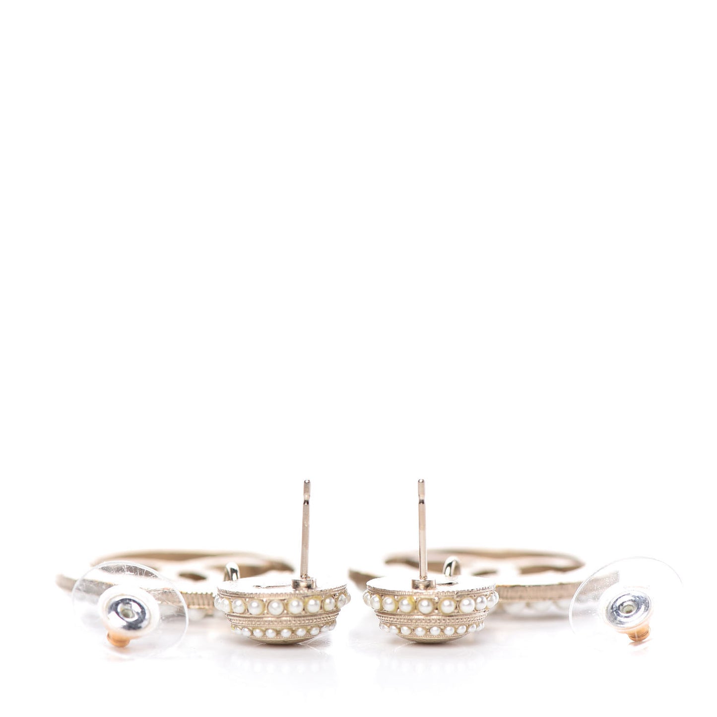 Pearl CC Drop Earrings Light Gold