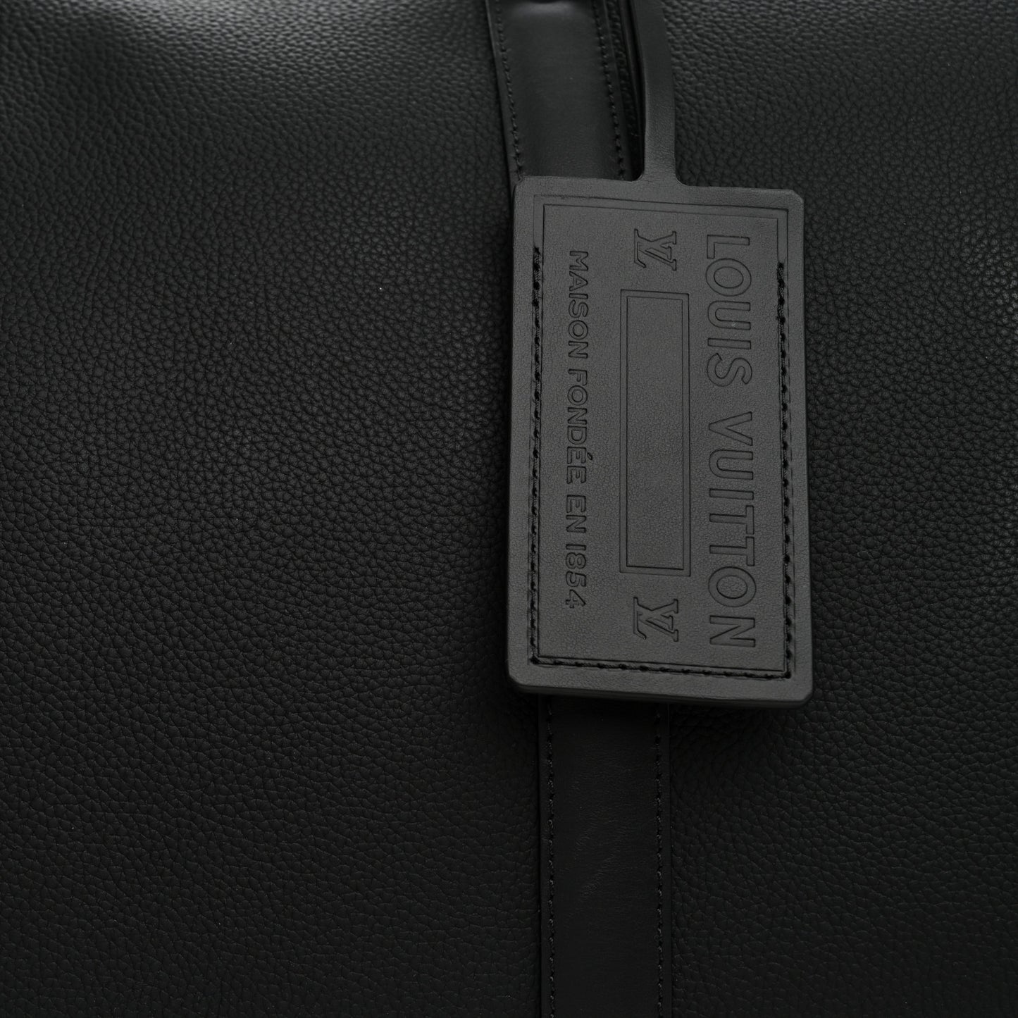 Grained Calfskin Aerogram Keepall Bandouliere 50 Black