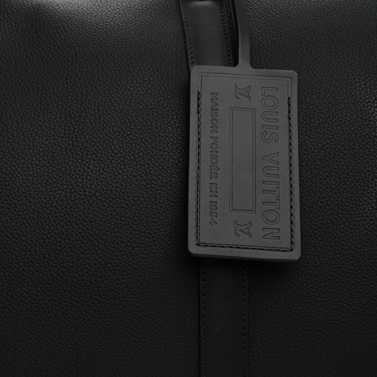 Louis Vuitton Grained Calfskin Aerogram Keepall Bandouliere 50 Black 6 of 9