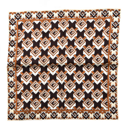 Gucci Silk Geometric G Print Square Scarf Beige Ebony 1 of 3
