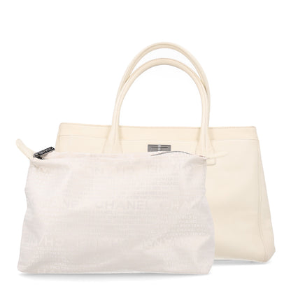 Chanel Calfskin Mademoiselle Lock Cerf Executive Shopper Tote White 2 of 12