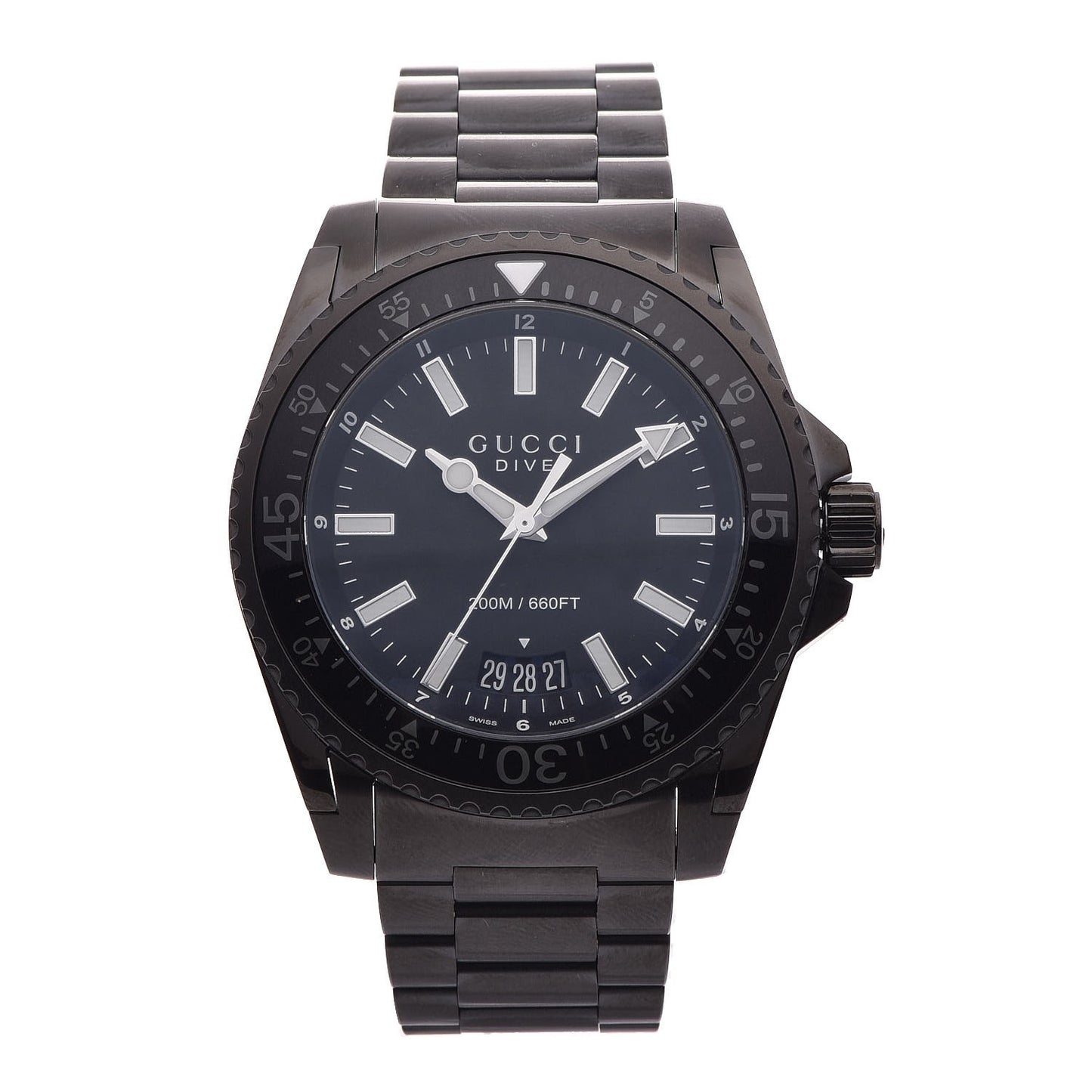 PVD Stainless Steel 45mm Dive Quartz Watch Black