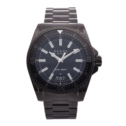Gucci PVD Stainless Steel 45mm Dive Quartz Watch Black 1 of 9