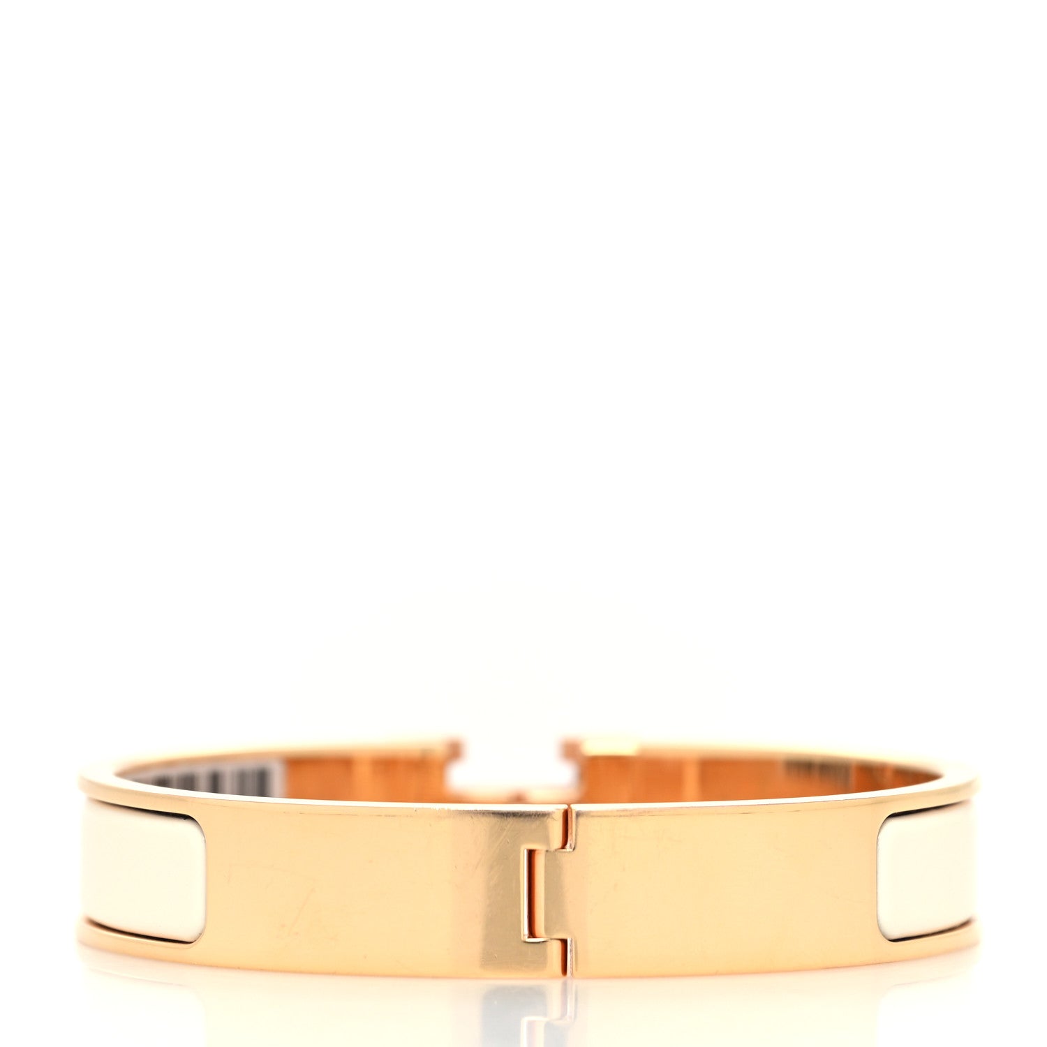 Hermes Enamel Narrow Clic Clac H Bracelet GM Craie 3 of 5
