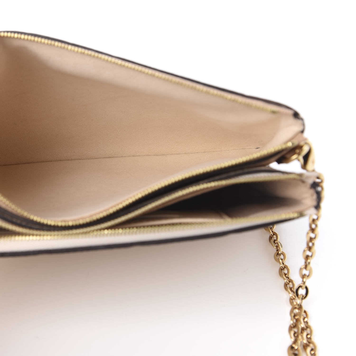 Louis Vuitton Empreinte Double Zip Pochette Beige Rose Creme 5 of 9
