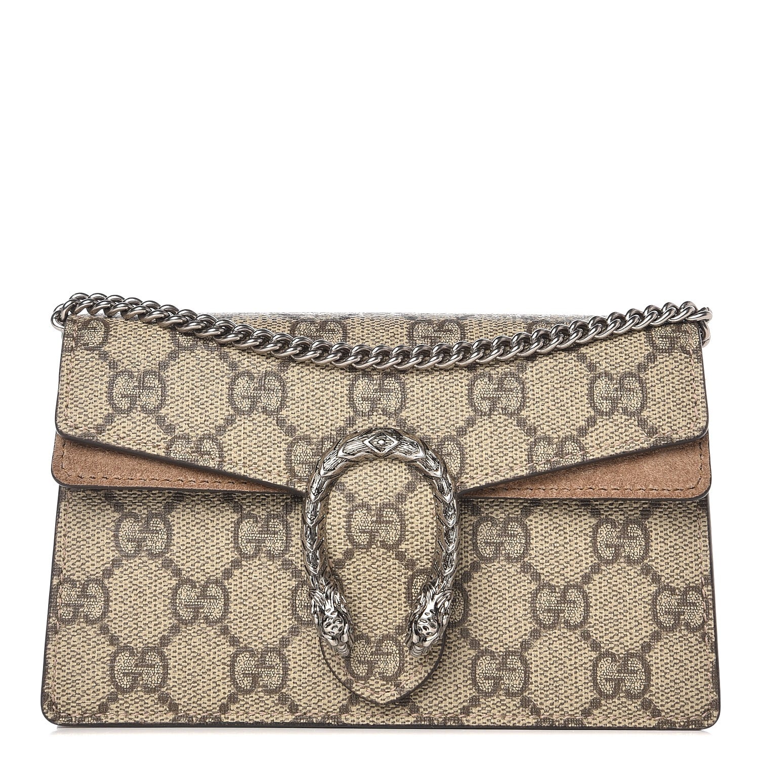 Gucci GG Supreme Monogram Super Mini Dionysus Shoulder Bag Taupe 1 of 8