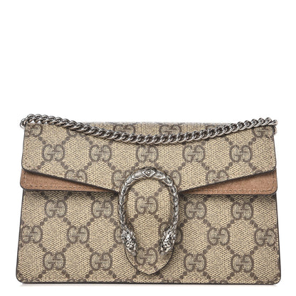 Gucci GG Supreme Monogram Super Mini Dionysus Shoulder Bag Taupe 1 of 8