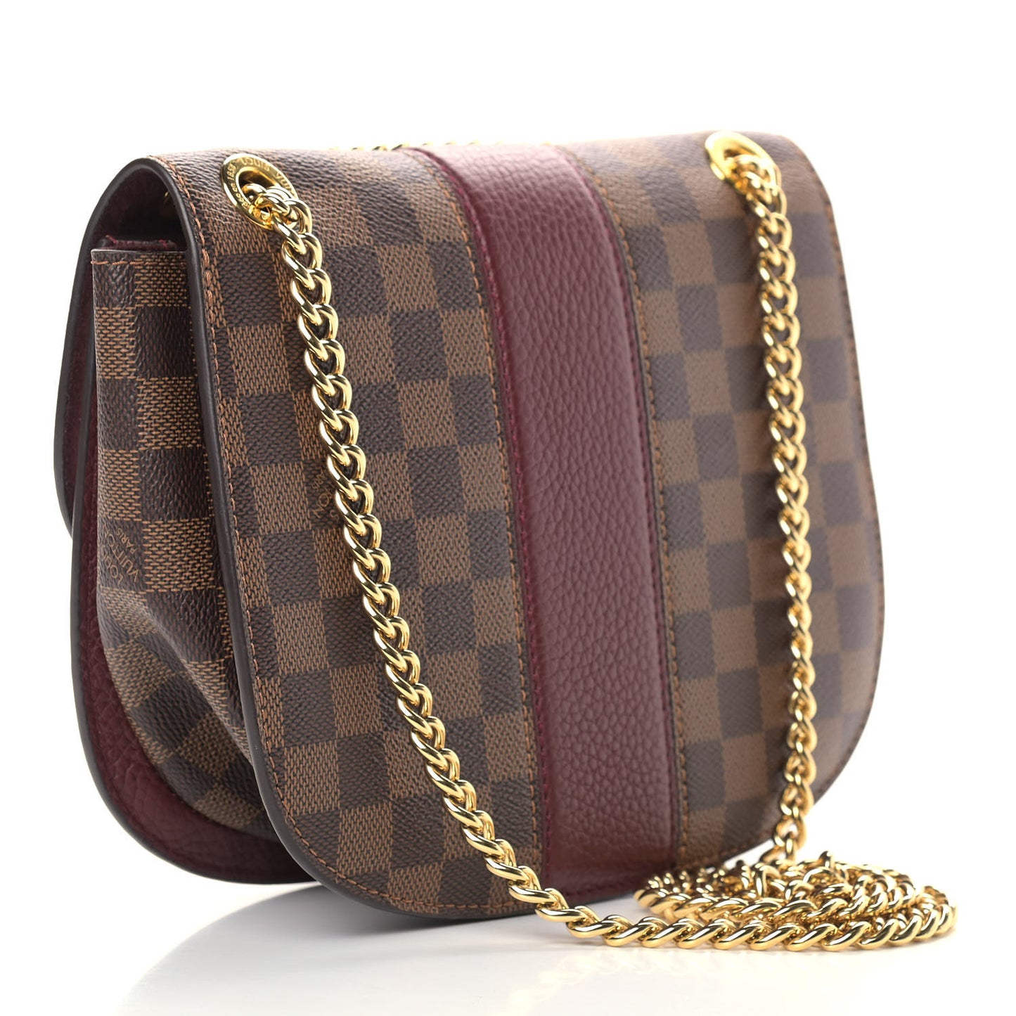 Damier Ebene Cuir Taurillon Wight Bordeaux