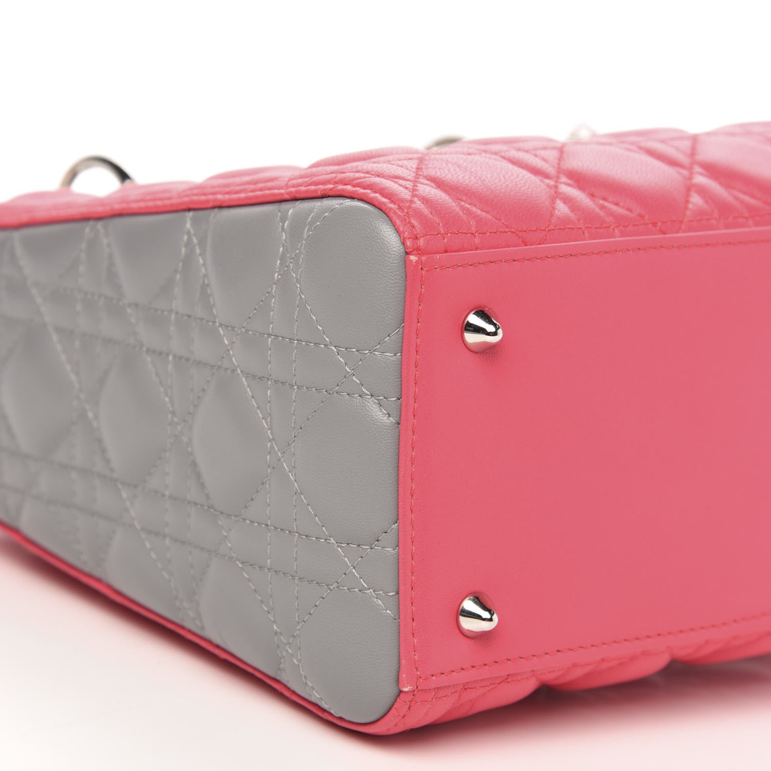 Christian Dior Lambskin Cannage Medium Tri-Color Lady Dior Fuchsia 8 of 10