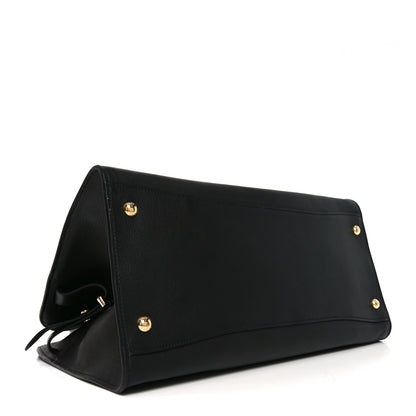 Prada Soft Grain Calfskin Large Tote Bag Black 4 of 9